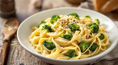 Easy Fettuccine Alfredo with Broccoli
